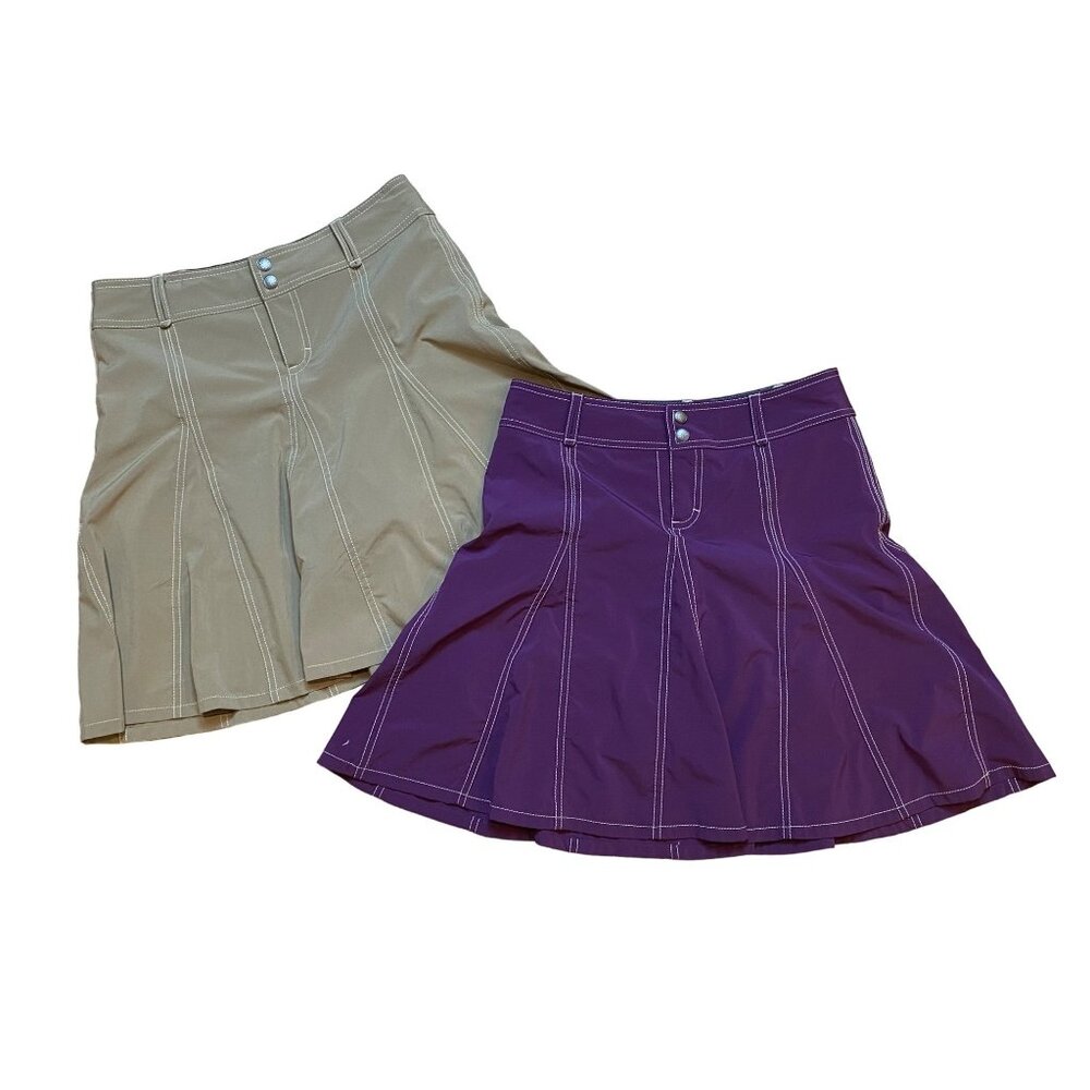 Athleta Whatever Skort Lot of 2 Purple Kahki Size 4
